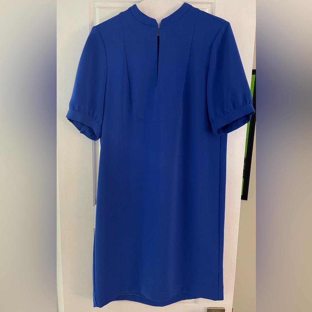 J Crew Women’s Size 4 Vibrant Blue Dress- Lined, Short-Sleeve, Knee Length - Picture 5 of 6